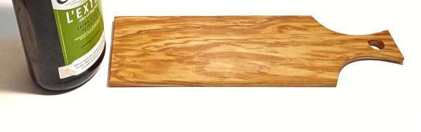 Mini tocător din lemn masiv de maslin, platou servire rustic, design natural, Piccolino 32x10x1 cm - imagine 3