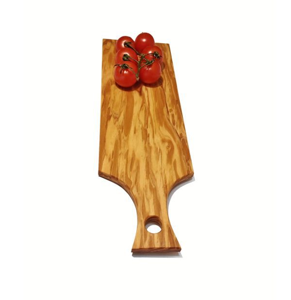 Mini tocător din lemn masiv de maslin, platou servire rustic, design natural, Piccolino 32x10x1 cm - imagine 6